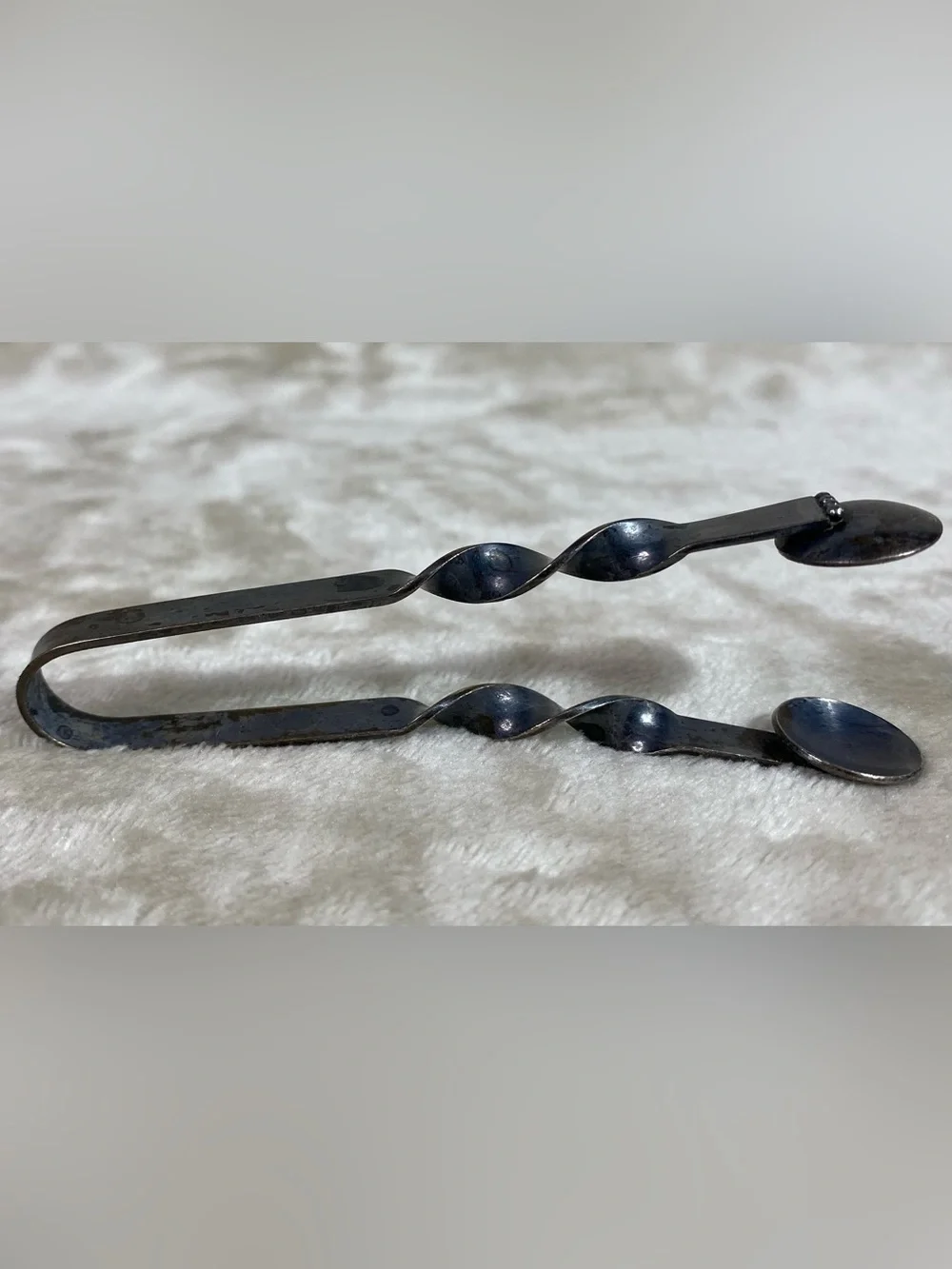 Antique Sterling Silver Sugar Tongs Twist Twisted Handle